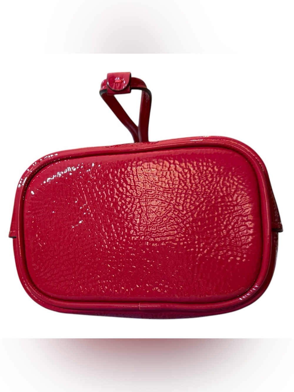 Coach Drawstring Wristlet Pouch Bag in Red Patent Leather with Silver, CZ028 - Picture 7 of 15